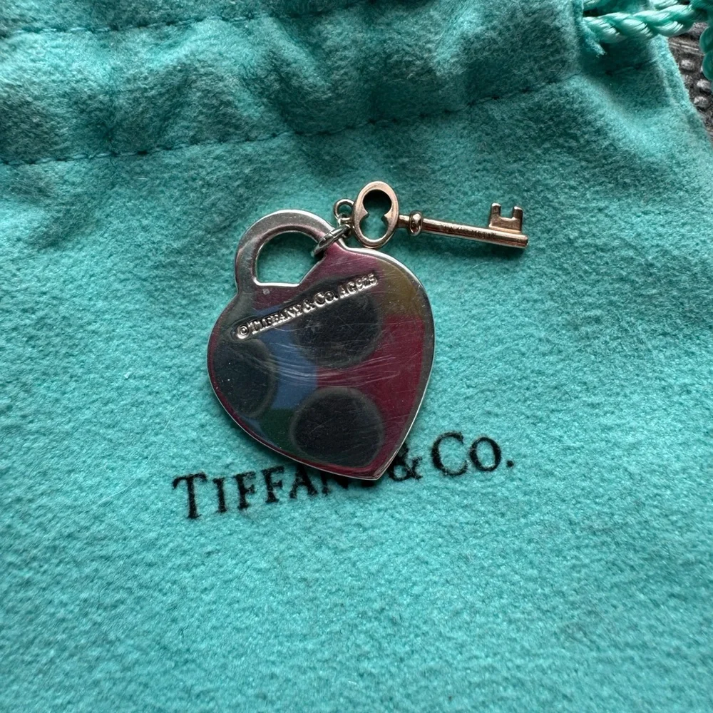 Please Return to Tiffany & Co. Silver Heart Key Pendant - Picture 2 of 2
